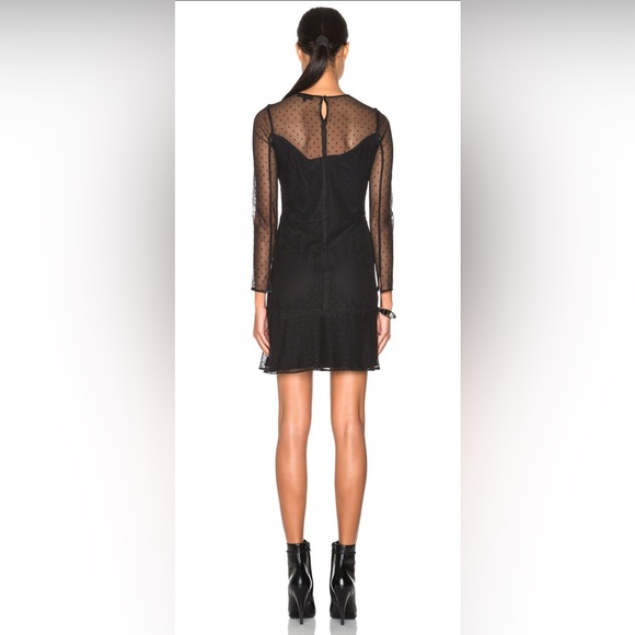 Rag & Bone Charlotte Black Swiss Dot Dress size 6 - Picture 3 of 7